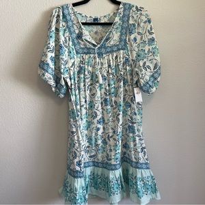 NWT Old Navy Blue Floral Boho Dress